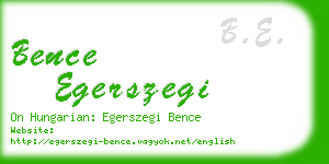 bence egerszegi business card